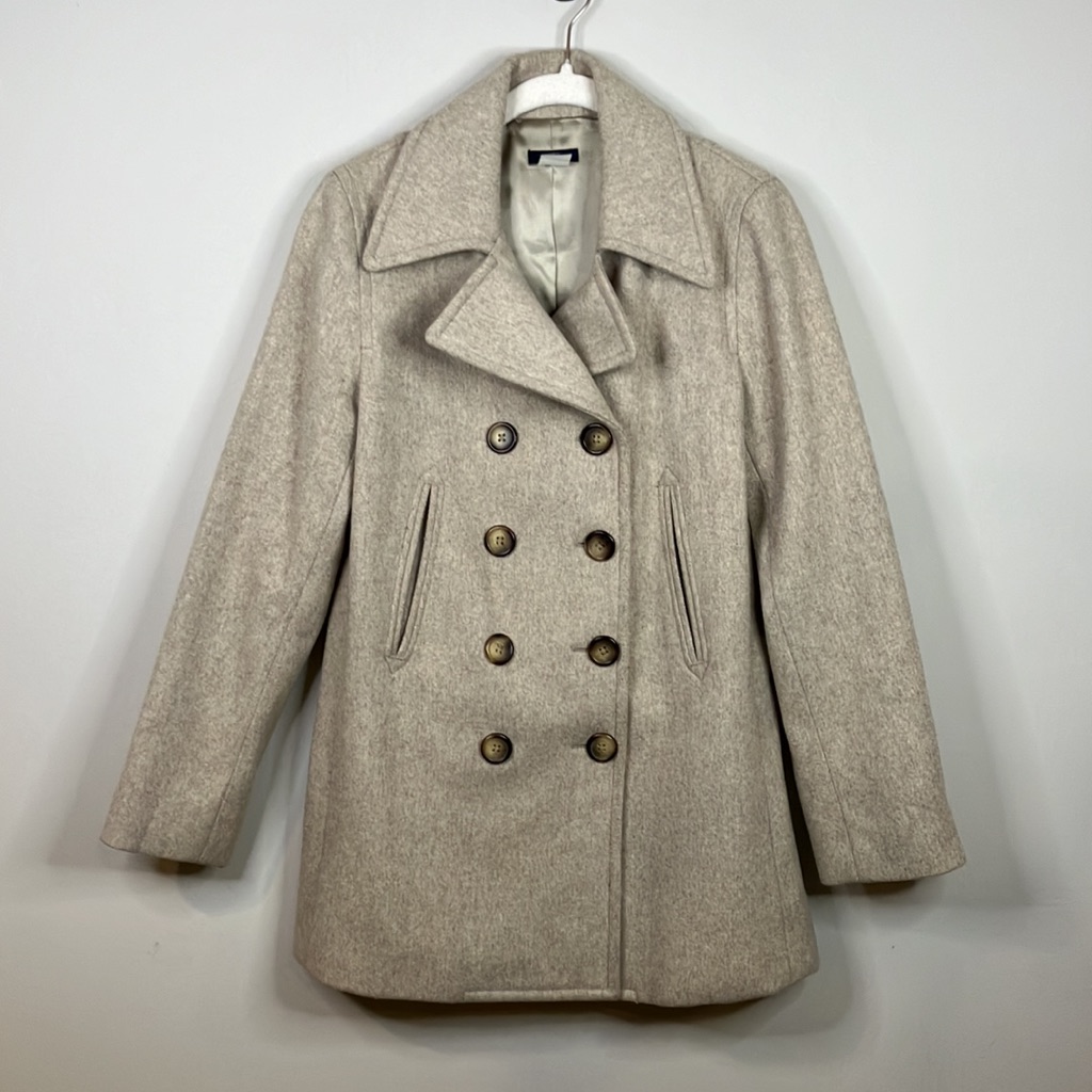 J Crew Tan Wool Blend Pea Coat